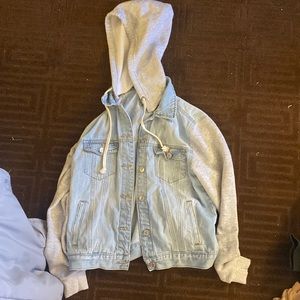 Combo Hooded Denim Jacket